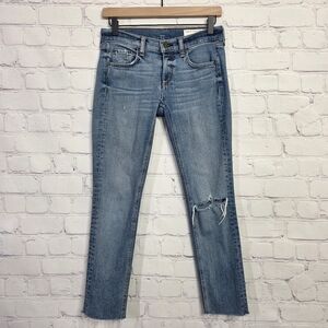 Rag & Bone JEAN Dre Capri Alpaville Women's Blue Distressed Jeans